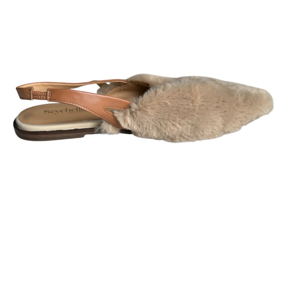 🆕 Seychelles Fur Slingback Sandal Flats - Picture 10 of 15